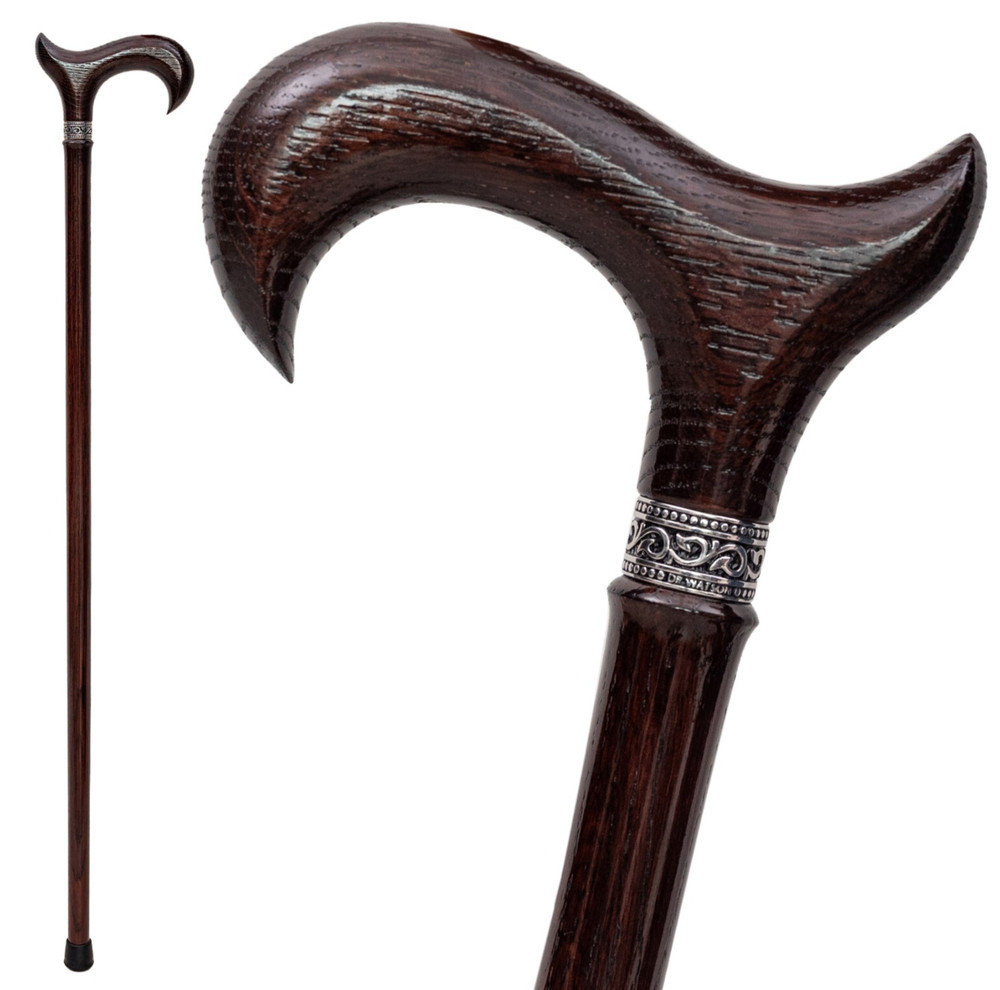 Dr. Watson – Handcrafted Wooden Walking Stick, Walking Cane, Derby Handle