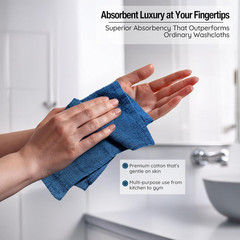 Washcloths, 12 Pack, 100% Extra Soft Ring Spun Cotton Wash Cloth, Size 13″ X …