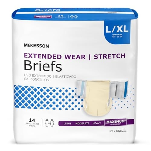 McKesson Stretch Briefs L/XL 48–66 in Max Absorbency, 56 Ct
