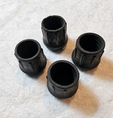 (4pcs) 1-1/4″ Heavy-Duty Black Rubber Tips for Crutches Chairs Canes MADE IN USA