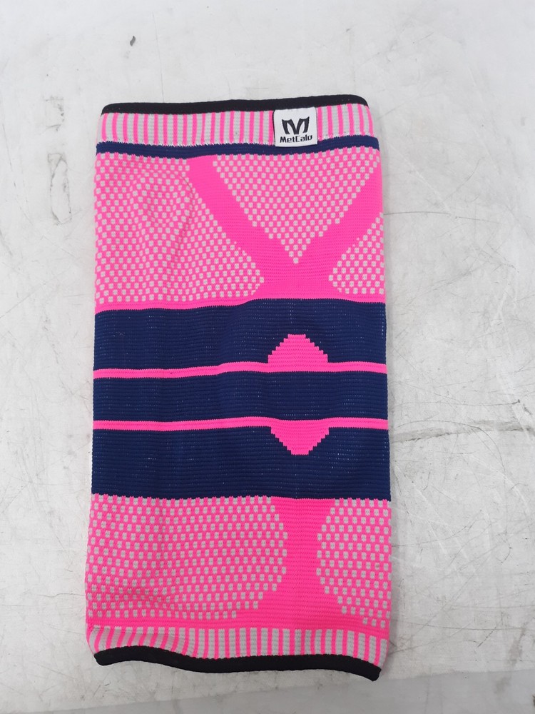 MetCalo Compression Knee Sleeve XL Pink Blue Support Brace with Strap