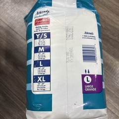Attends AP0730 Disposable Cloth Diaper – Large, Package of 18 – 4 Packs