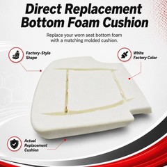 Left Driver Side Bottom Seat Foam Cushion White High Density for Ford F-150