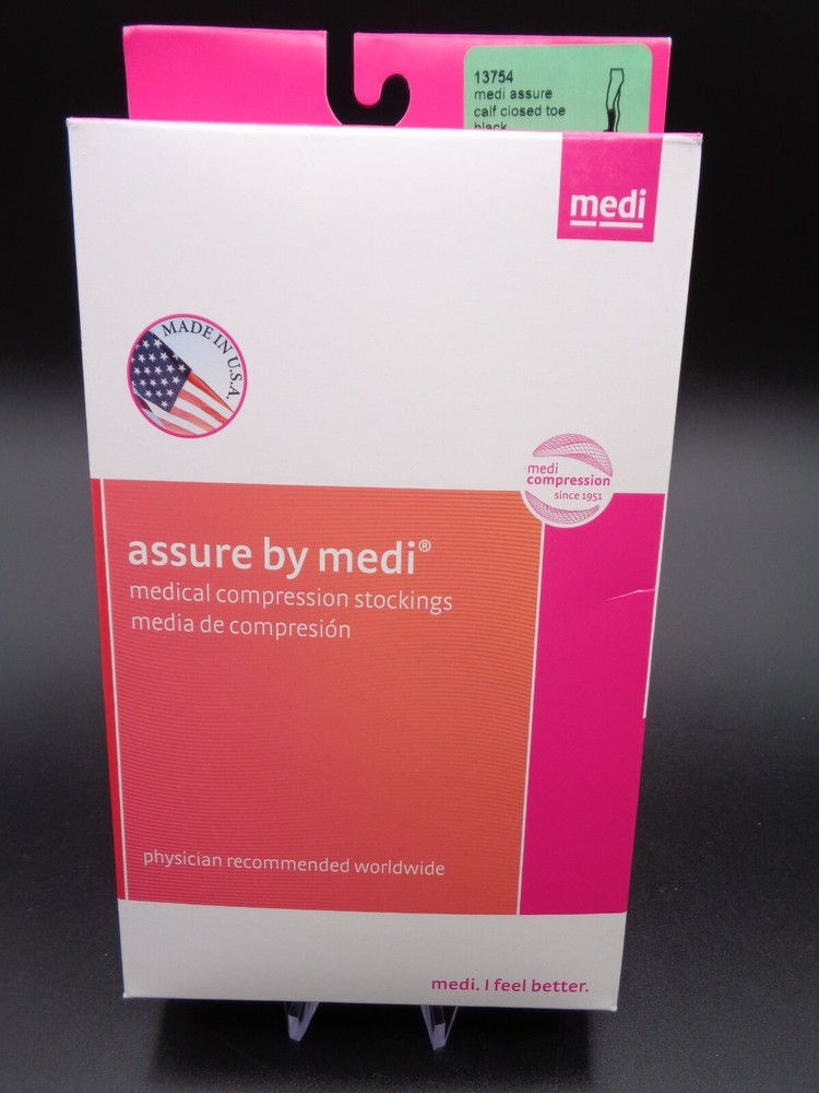 Assure by Medi 20-30 Calf Closed Toe Size XL Medical Compression Stockings Black