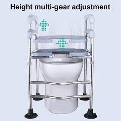 Raised Toilet Seat 400LBS Stand Alone Homecare Commode Bathroom Assist Frame USA