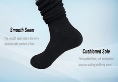 COIYUFUX Extra Wide Bariatric Socks Non Binding Diabetic Sock One Size, Black
