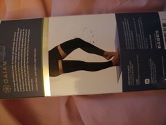 Thigh- high legs sleeves cotton/spandex. Dance. Enhance circulation. Damage box