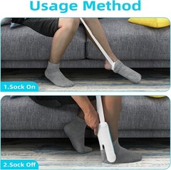 Nylon & Terry Cloth Sock Aid Tool for Effortless Dressing – Seniors & Disability