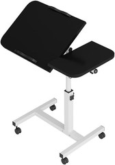 Adjustable Overbed Bedside Table with Wheels, Bed Desk, Over The Bed Table