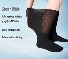 COIYUFUX Extra Wide Bariatric Socks Non Binding Diabetic Sock One Size, Black