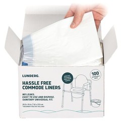 Commode Liners – Value Pack 100 Count Universal Fit – Medical Grade Bedside L…