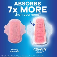 Always Infinity Feminine Pads for Women, Flexfoam with Wings, Size 4
