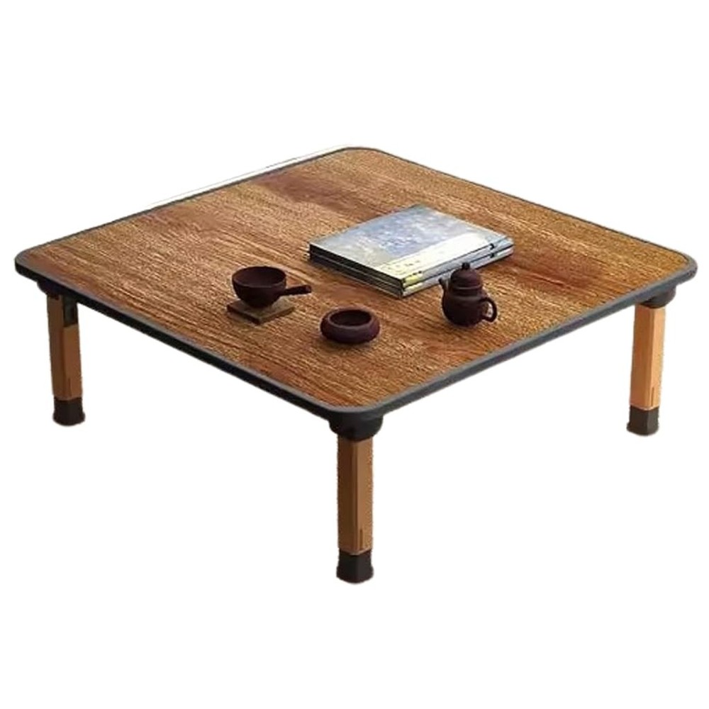 WIKLMOTH Japanese Wooden Folding Tea Coffee Table 70x70cm Floor Tatami Low Table