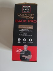 Copper Fit Black Back Pro Compression & Support Adjustable Straps L / XL NEW