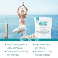 Epsoak Epsom Salt 5 Lb. Magnesium Sulfate Usp. Resealable Epsom Salt Bag