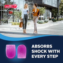 Airplus Gel Heel Cushions- (FSA&HSA Eligible) Shock Absorbing 5-11, Pink