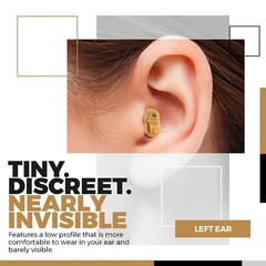 Invisible Digital Hearing Amplifier – CIC Mini Sound Enhancer, Left Ear, Black