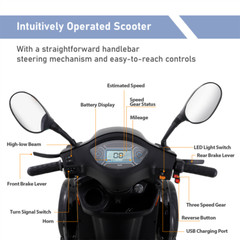 Heavy Duty 4-Wheel Mobility Scooters 31 Miles 3-Speed 800W 500lbs Capacity Red