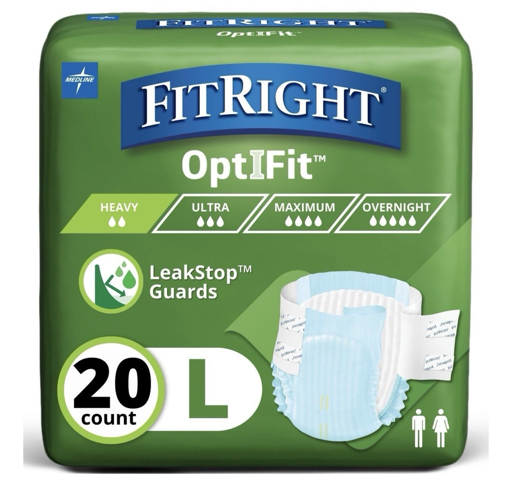 FitRight OptiFit Briefs Incontinence Pants L (44-56 in) 20 Ct Extra+ LeakStop