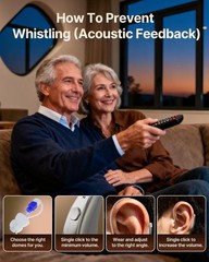 Vitopdia Rechargeable OTC BTE Hearing Aids Bluetooth for Adults Seniors HD Sound