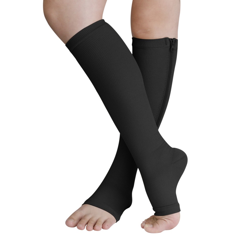 Easy Open Zipper Compression Socks-20-30mmHg Support for Circulation -For unisex