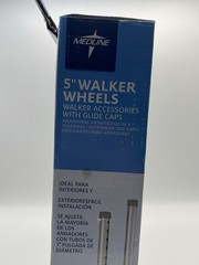 Medline 5″ Walker Wheels Accessories With Replacement Glide Caps 8 Levels NIB