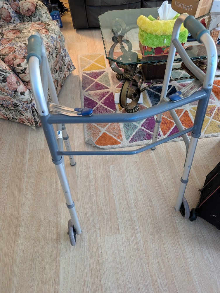 metal rolling foldable walker for seniors