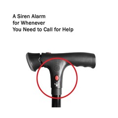 Refurbished Walking Cane with Light & Alarm – Foldable Adjustable – Size M