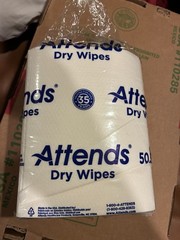 Attends Dry Wipes ~48 Pack Paper Napkins
