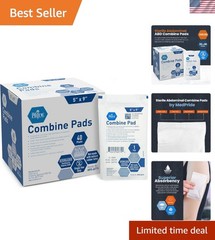 Combine ABD Pads 5 x 9 Inch, 40 Count Sterile Abdominal Pads, High Absorbency…