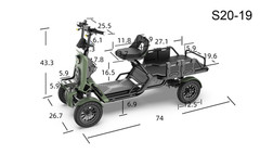 Heavy Duty 4-Wheel Electric Mobility Scooter for Adults w/Cargo Platform 1000W