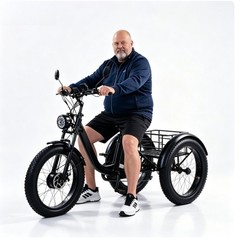 Daibot 24″ Fat Tire Mobility Trike 750W Adult All Terrain Shopping Cargo Vehicle
