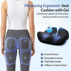 Enhanced Ergonomic Seat Cushion for All-Day Comfort – 18x16x3, Machine Washable