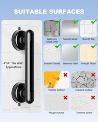 2Pack Shower Grab Bar 11″ Showers Suction Bar Handle Bathroom Safety Grip Handle