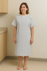Petite Hospital Patient Gowns White Medical Exam Gown Back Tie Closures One Size
