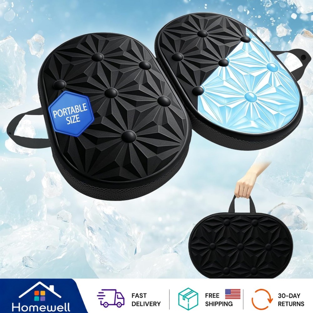 Ergonomic Memory Foam Seat Cushion with Cooling Gel – Non-slip and Foldable