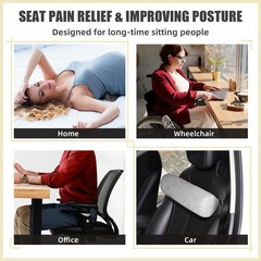 Lumbar Roll Pillow for Lower Back, Lumbar Support Foam(Light Grey,Short-11*4.3“