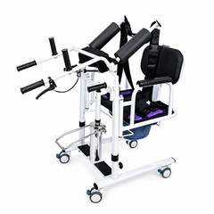 Patient Lift Transfer Chair with 180° Split Seat for Elderly Home Hospital Care