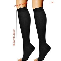 20-30 mmHg Medical Compression Socks for Women & Men Knee High Open Toe Stocking