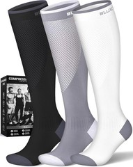 3 Pairs Compression Socks Stockings Womens Mens Knee High Medical 15-20 mmHG