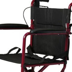 Medline Red Aluminum Transport Folding Wheelchair with 12″ Rear Wheels