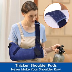Arm Sling for Shoulder Injury with Waist Strap – Immobilizer Brace for Sleepi…