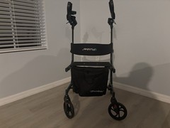 UpWalker UpWalker Lite Upright Rollator Walker 4-Wheel Foldable Seat Black