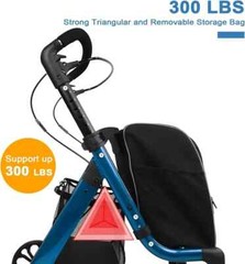 FlyingJoy Rollator Walker-4-Wheels Trolley for Elderly & Shopping Up to 300 LBS