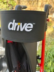 Drive F-22 Rollator Walker GV974RD Handle Breaks Red Seat Pouch 300lb Capacity