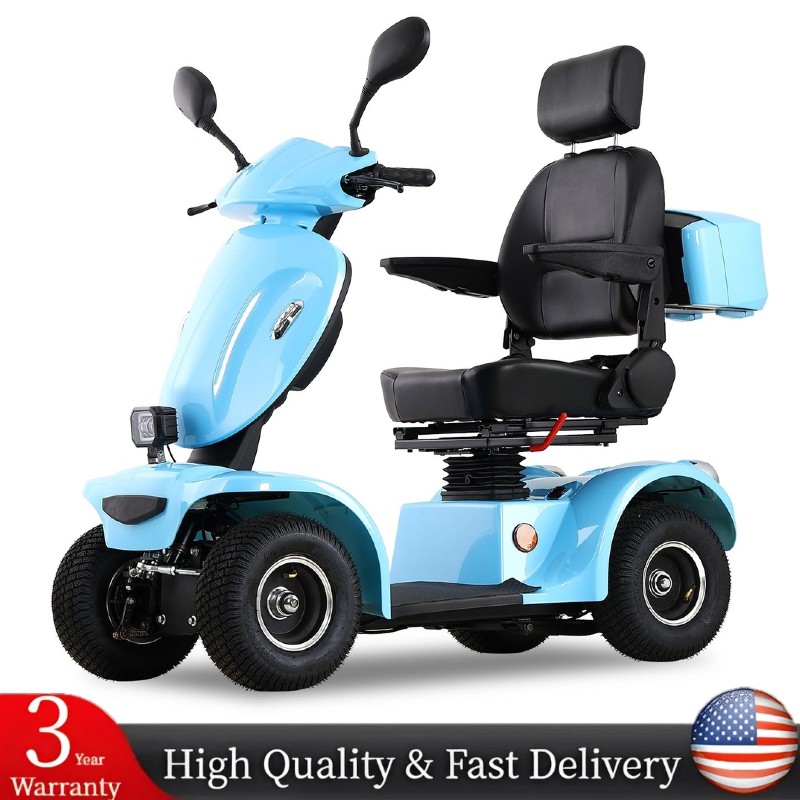 1000W 4-Wheel All Terrain Heavy Duty Seniors Mobility Scooter 500lbs 33 Miles