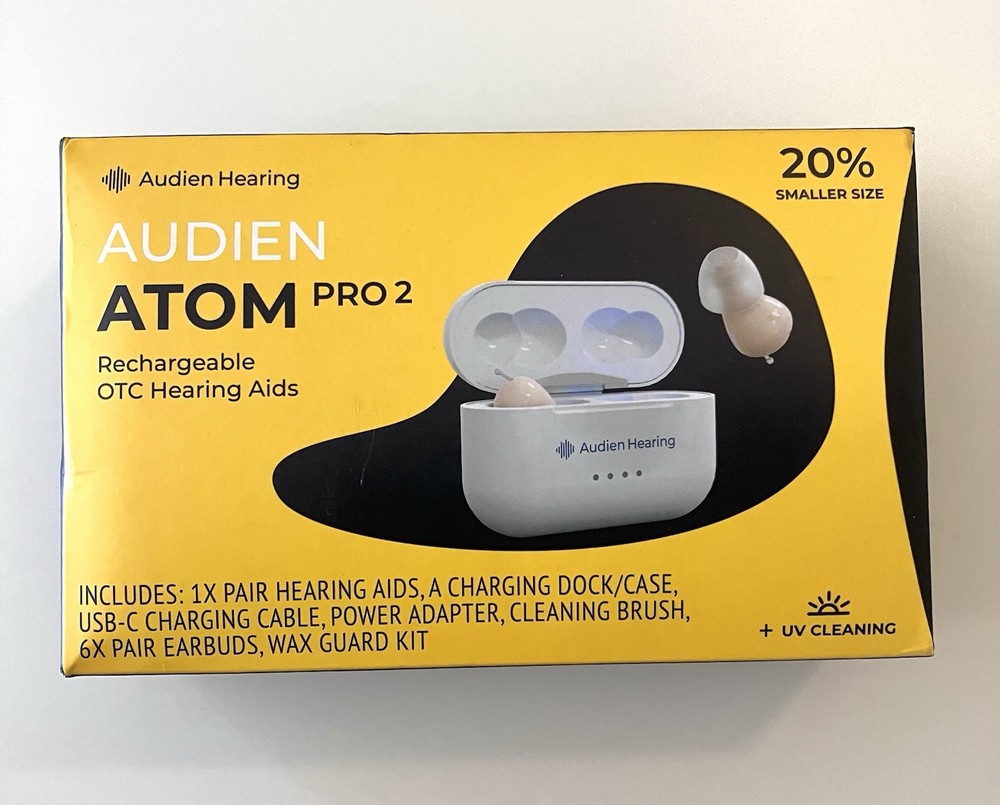 Audien Atom Pro 2 Rechargeable Wireless Digital OTC Hearing Aids