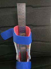 Pair of Lightly Used, Child, Cascade AFO, Hinged, Hook-and-Loop Straps, Blue/Red