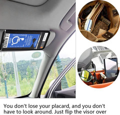Handicap Placard Holder for Auto, 1 PCS Black Visor Placard Holder, Handicap Pla