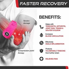 Durable Hot Pink Elbow Brace for Tennis & Golf – Adjustable Support for Recovery